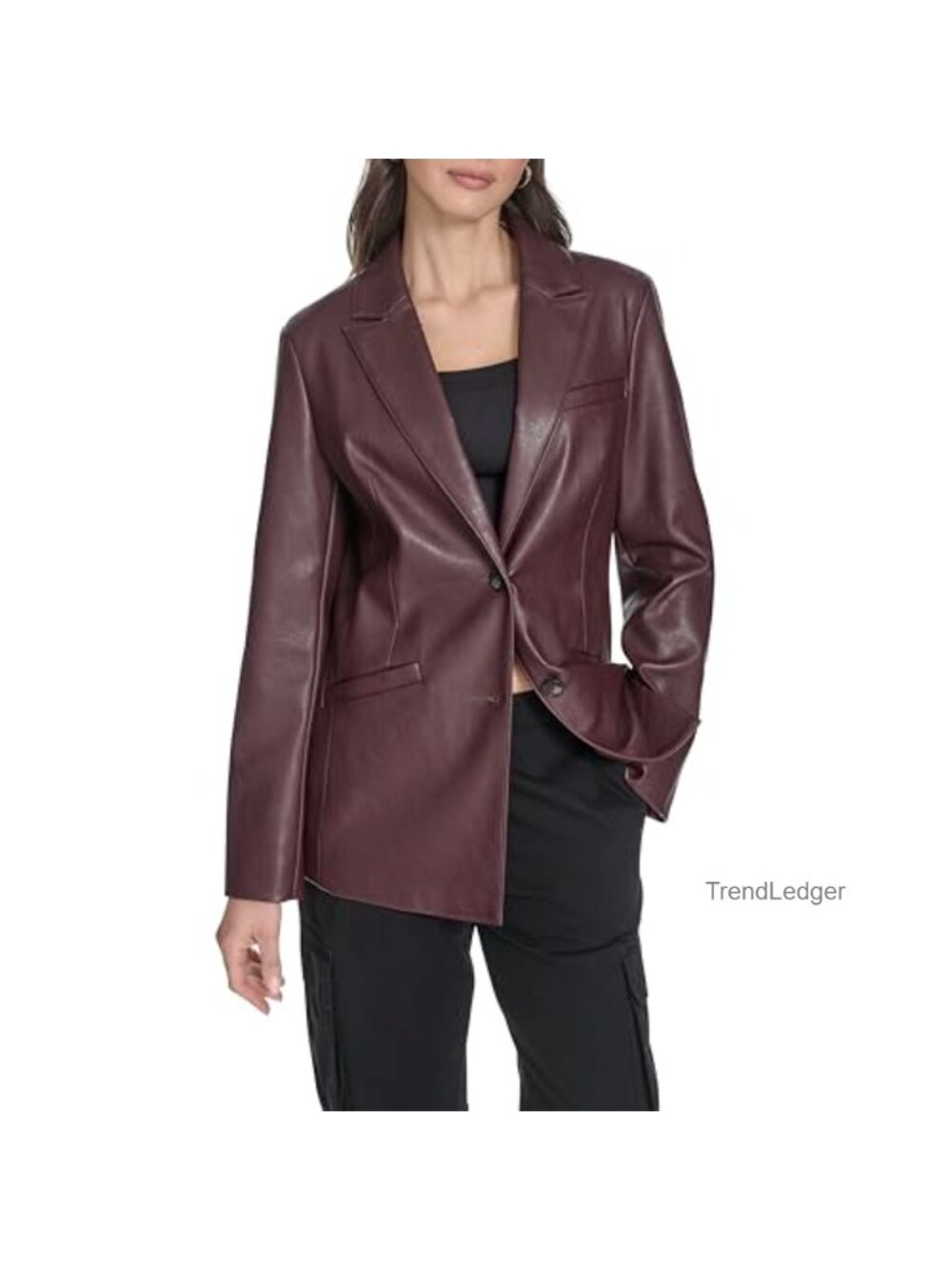 Levi's Women's Faux Leather Single Breasted Blazer